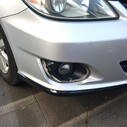damaged car bumper