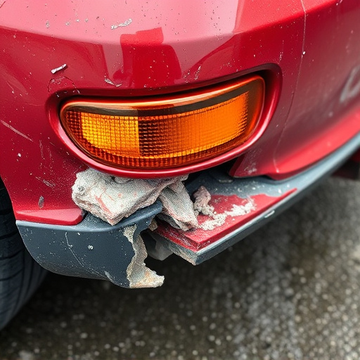 damaged car bumper