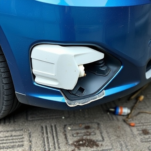 damaged car bumper