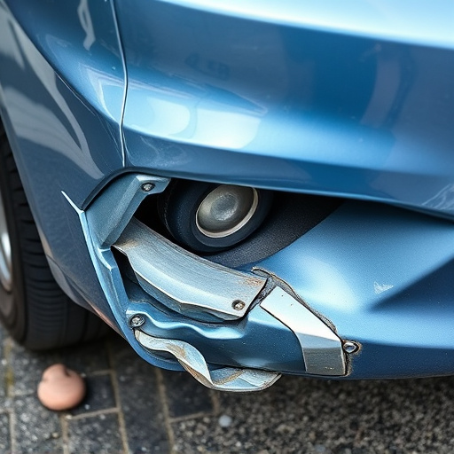 damaged car bumper