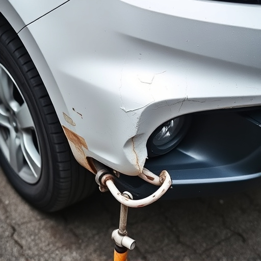 damaged car bumper