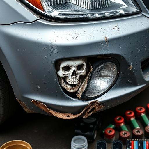 damaged car bumper