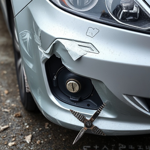 damaged car bumper