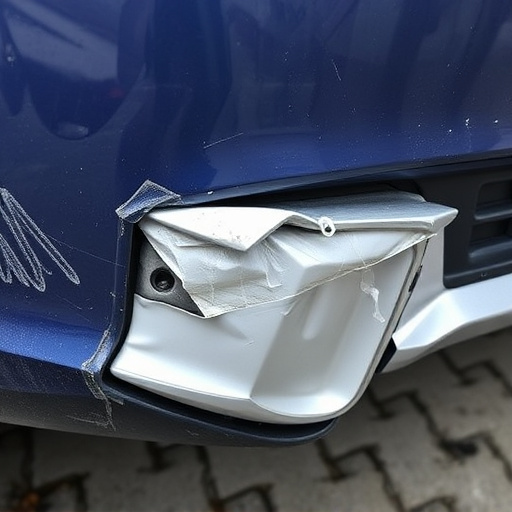 damaged car bumper