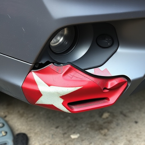 damaged car bumper