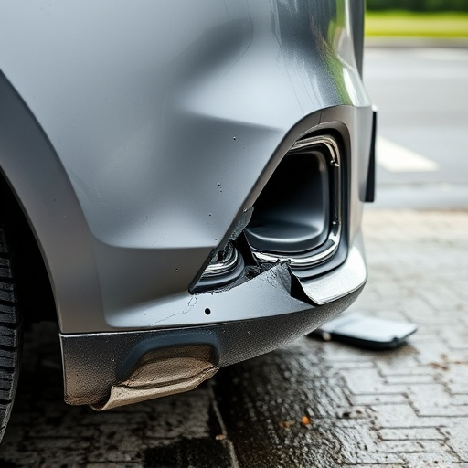 damaged car bumper