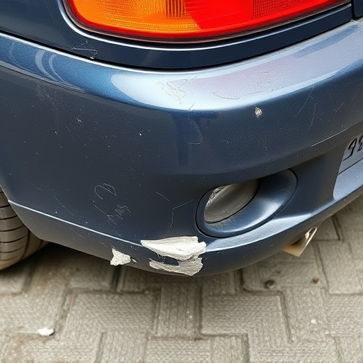 damaged car bumper