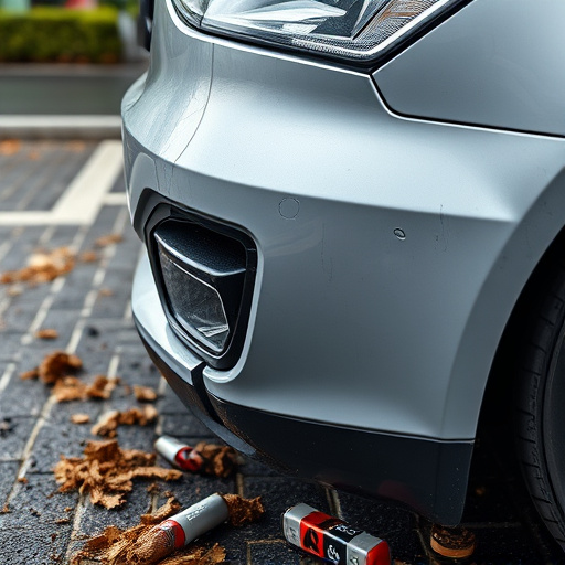 damaged car bumper