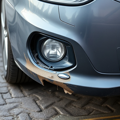 damaged car bumper