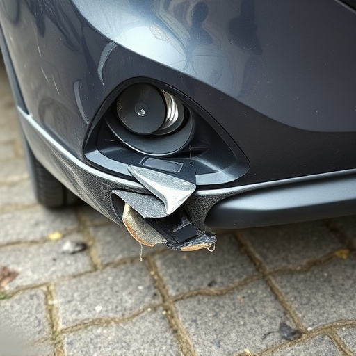 damaged car bumper
