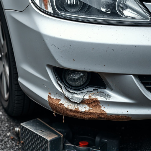 damaged car bumper