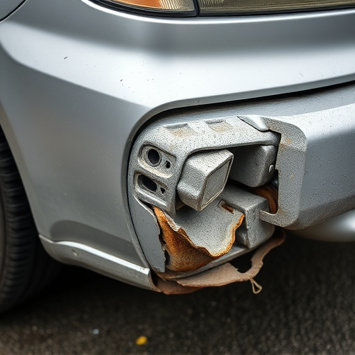 damaged car bumper