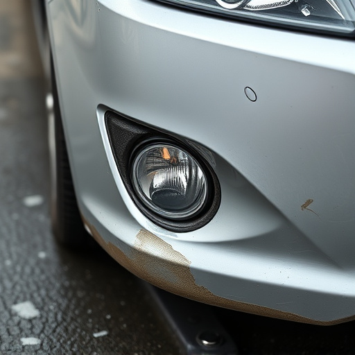 damaged car bumper