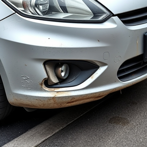 damaged car bumper