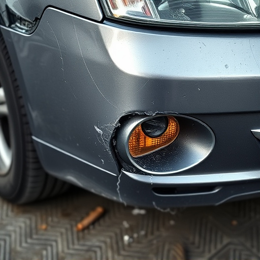 damaged car bumper