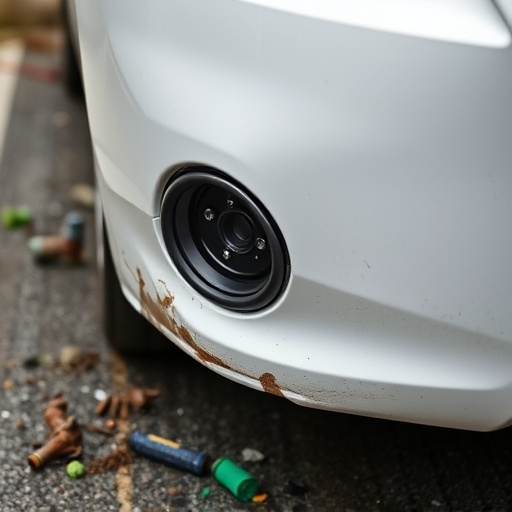 damaged car bumper