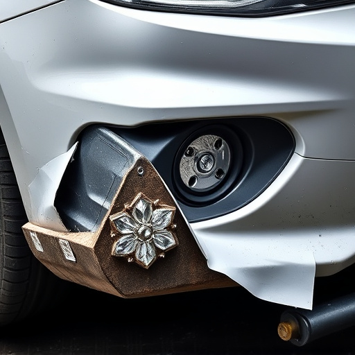 damaged car bumper