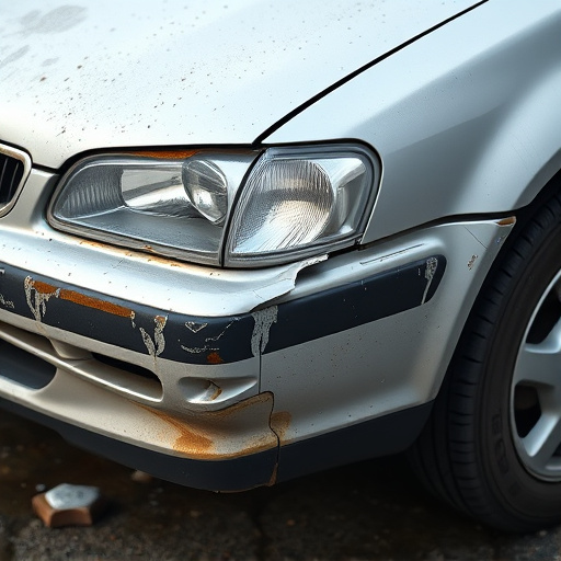 damaged car bumper