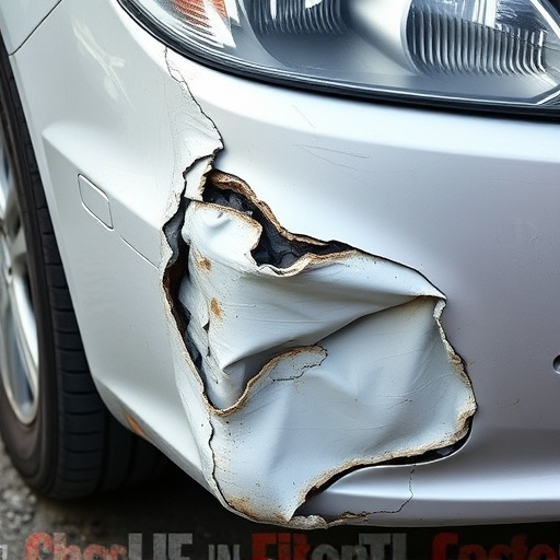 damaged car bumper
