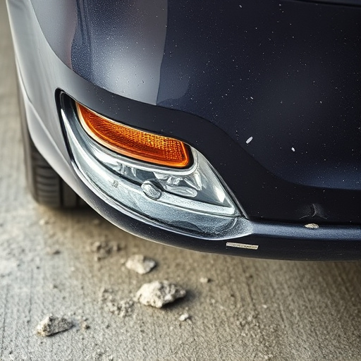 damaged car bumper
