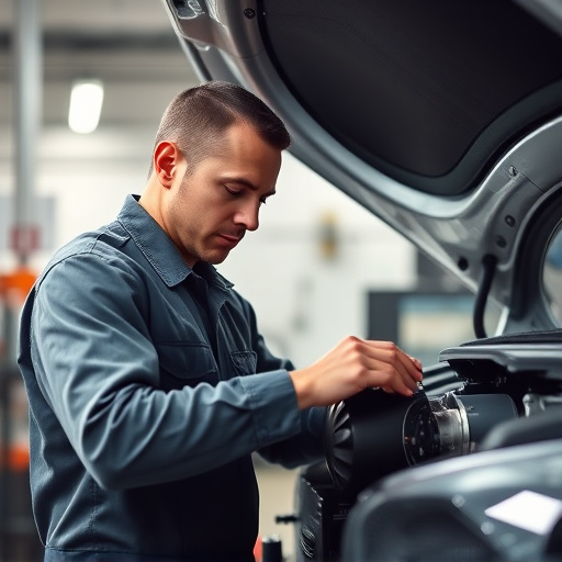 auto technician working