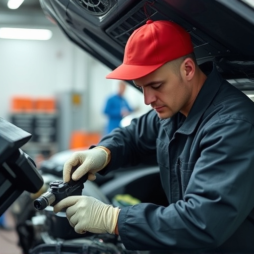 auto technician working