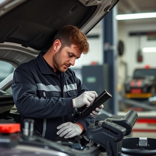 auto technician working