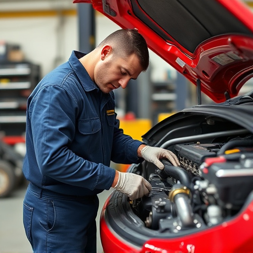 auto technician working