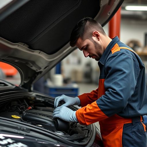 auto technician working