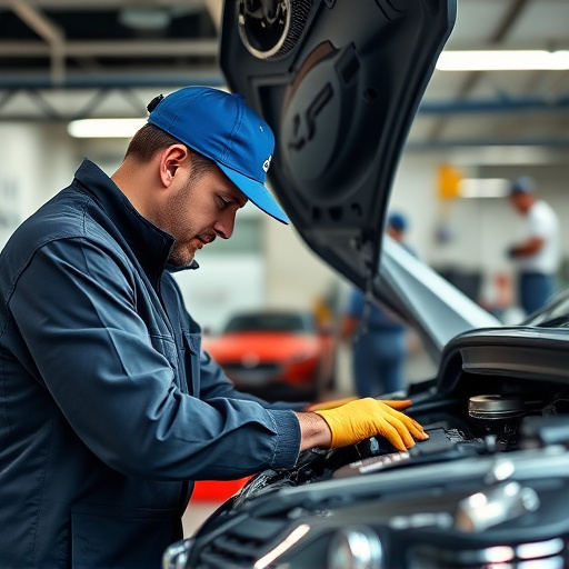 auto technician working
