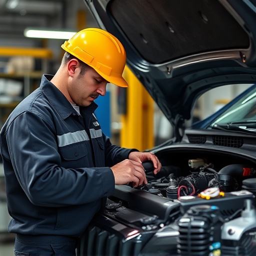 auto technician working