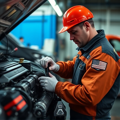 auto technician working
