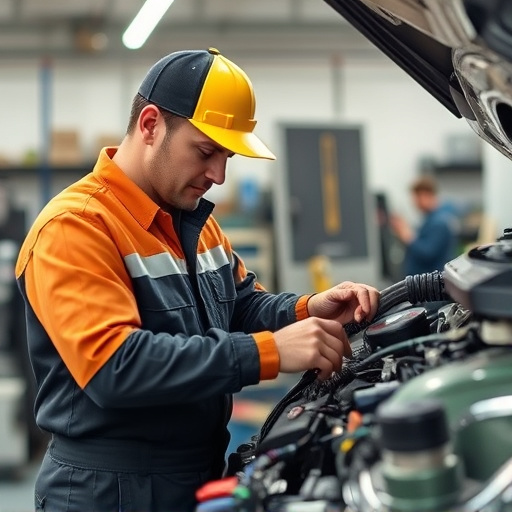 auto technician working