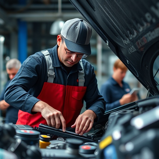 auto technician working