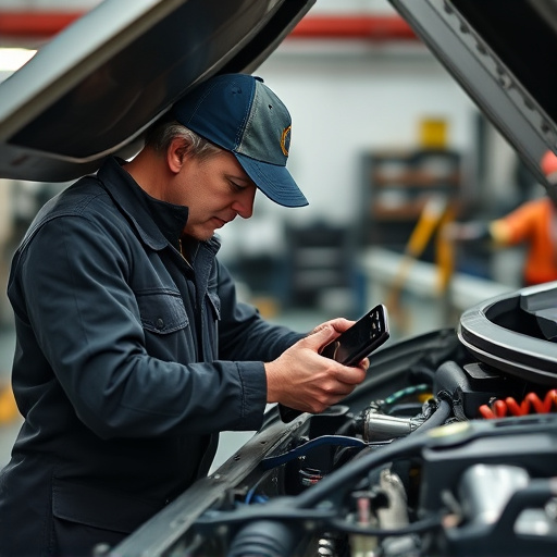 auto technician working