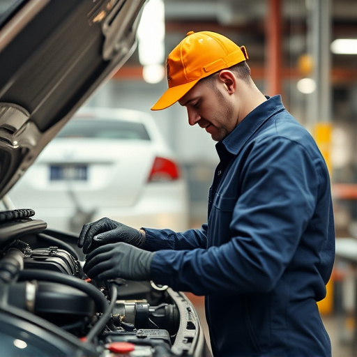 auto technician working
