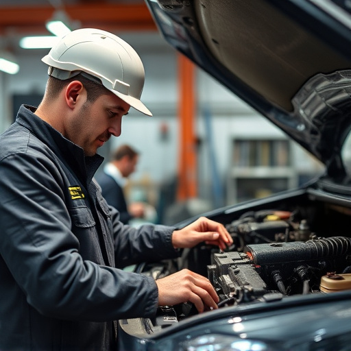 auto technician working