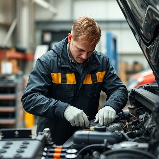 auto technician working