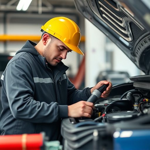 auto technician working