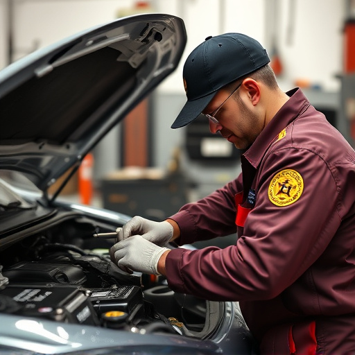 auto technician working