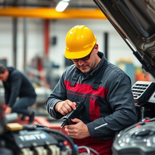 auto technician working