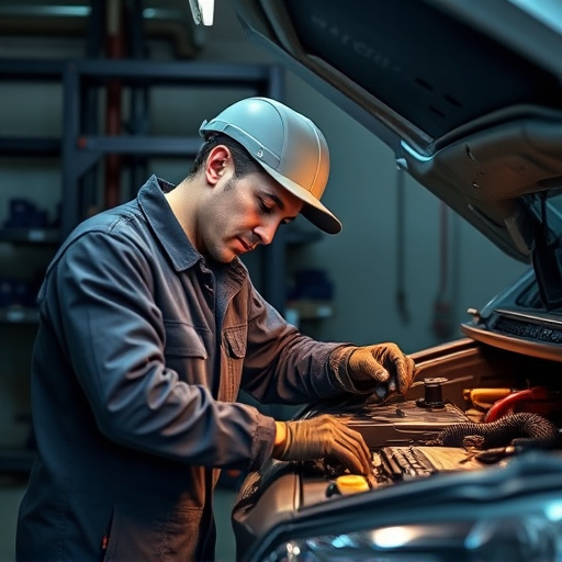 auto technician working