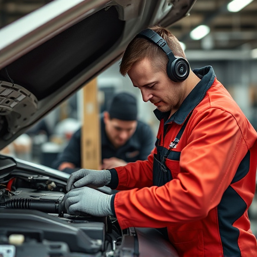 auto technician working