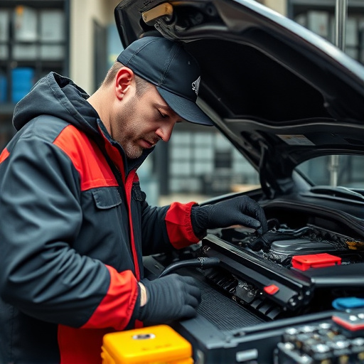 auto technician working