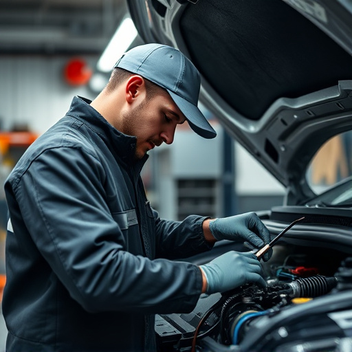 auto technician working