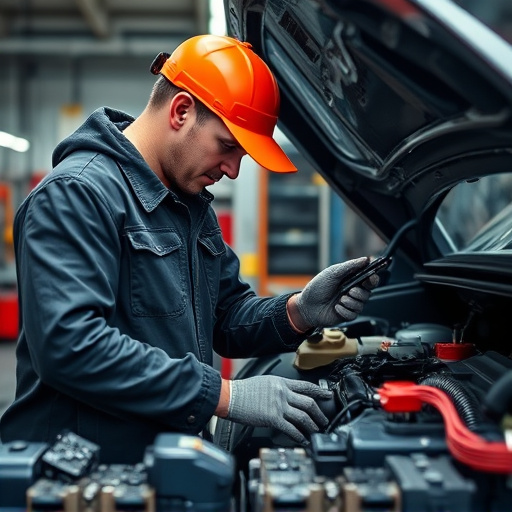 auto technician working