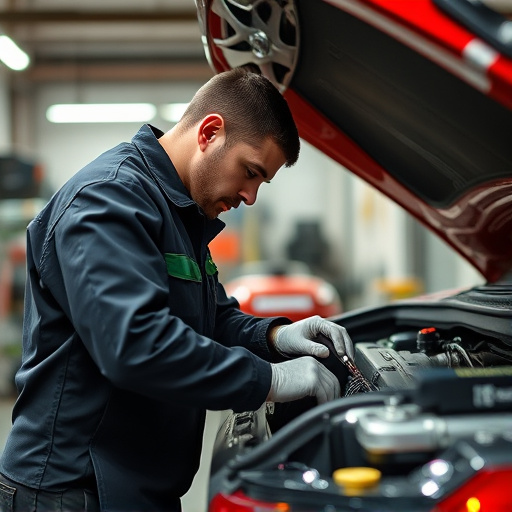 auto technician working
