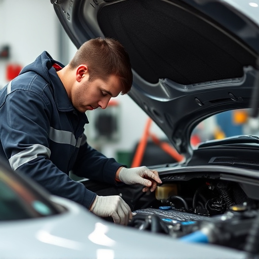 auto technician working
