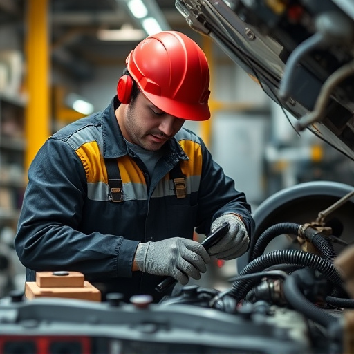 auto technician working
