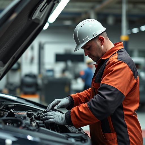 auto technician working